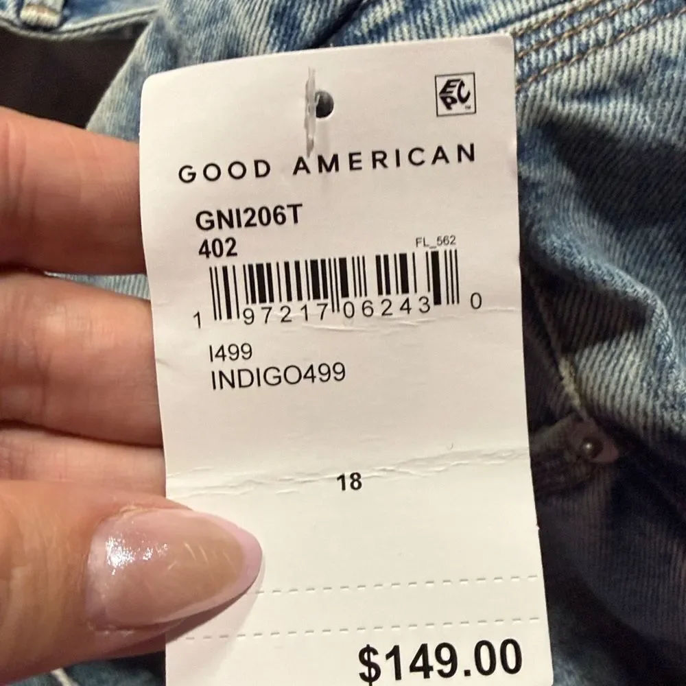NWT- Good American-GOOD '90s RELAXED JEANS | INDIGO499- Size 18